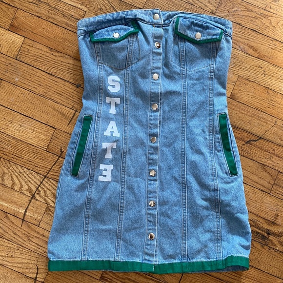 Michigan State University Tailgate Denim Dress - Picture 1 of 4